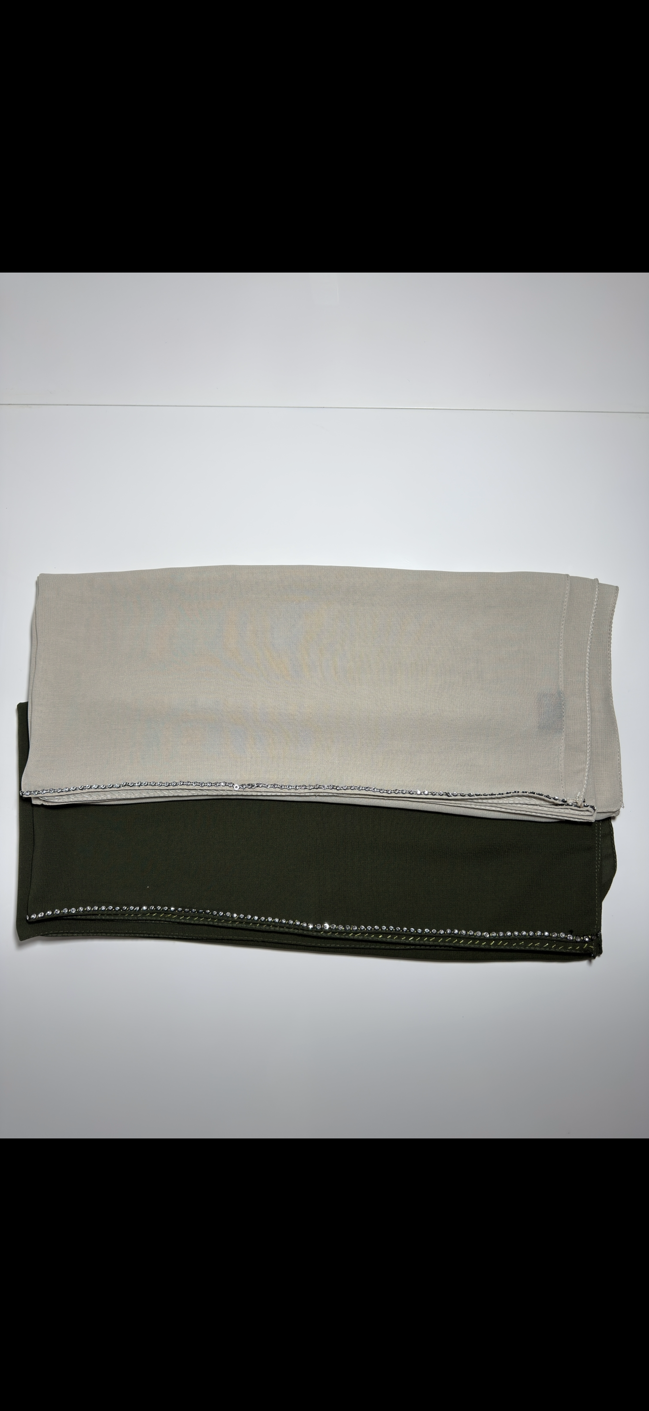 Chiffon Scarf with Stone Embellishment