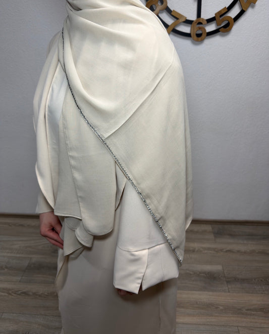 Chiffon-Schal mit Steinverzierung
