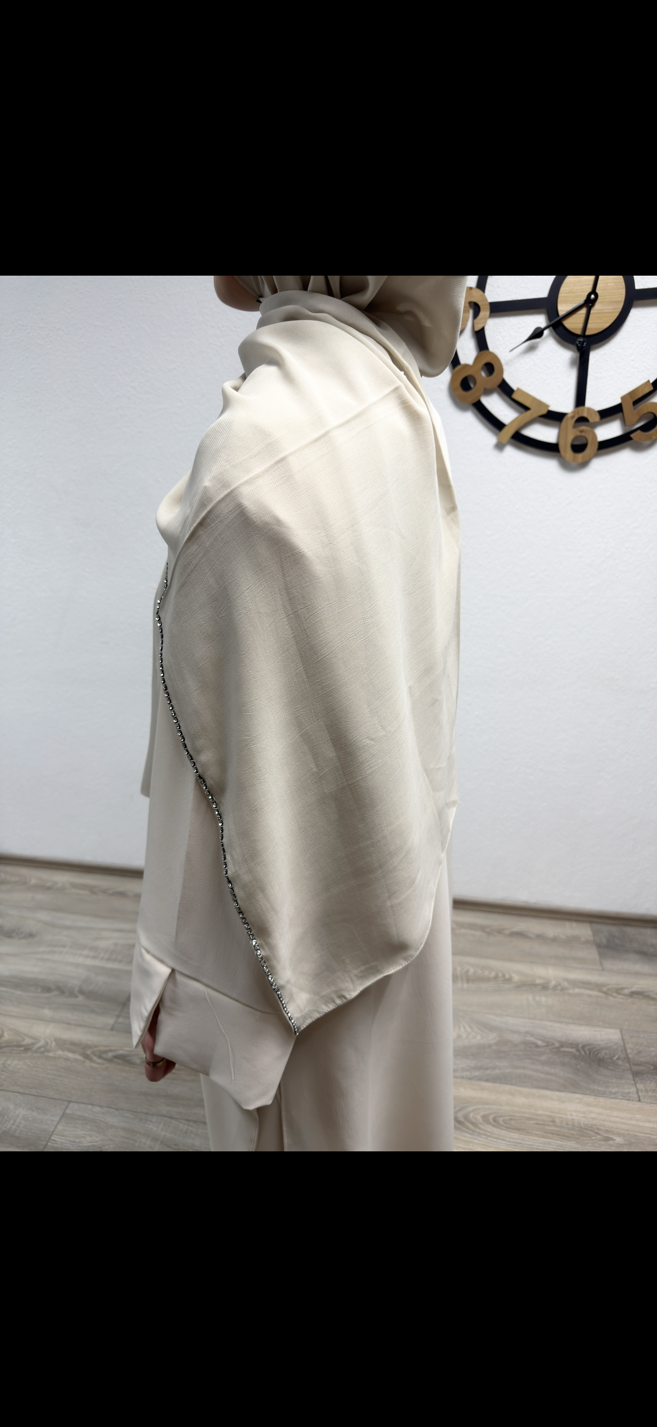 Chiffon Scarf with Stone Embellishment