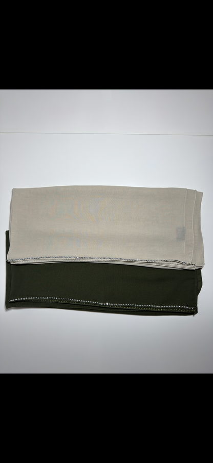 Chiffon Scarf with Stone Embellishment