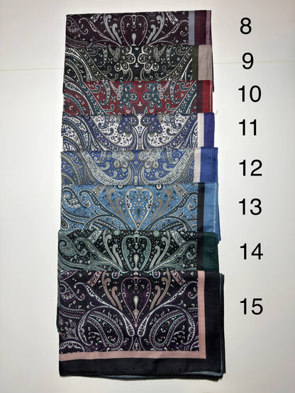 Soft scarf with ethnic pattern